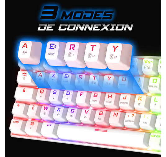 Clavier Mécanique Sans Fil Spirit of Gamer Xpert K200 White